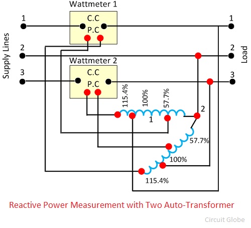 reaktyviosios galios matavimo su dviejų automatų transformatoriumi