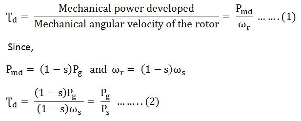 معادلة عزم الدوران للمحرك التعريفي
